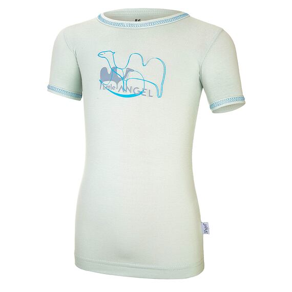 Dětské UV tričko Little Angel Outlast® KR tenké Velbloud - sv. mentolové