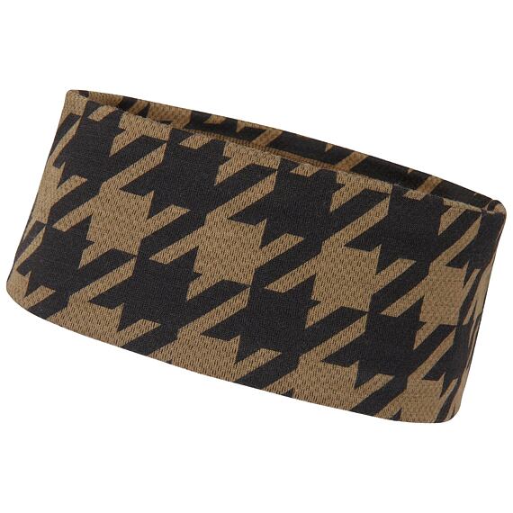 Funkční čelenka s merinem Helly Hansen Lifa merino headband - sepia houndstooth aop