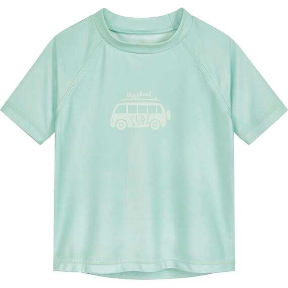 Dětské UV tričko Playshoes Surfbus mint green - krátký rukáv