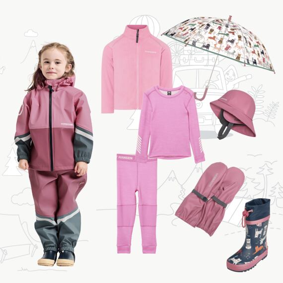 Dětský outfit do deště Didriksons Light heather pink