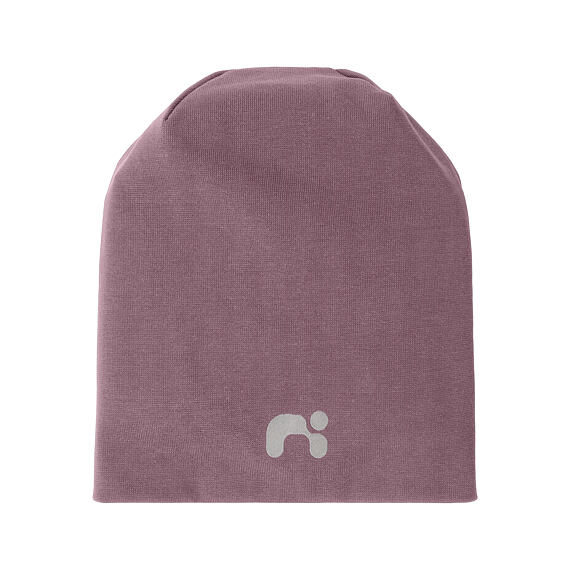 Dětská čepice Name It Moppy beanie s reflexním logem - grape shake