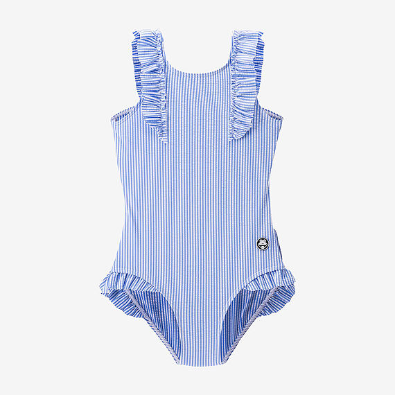 Dívčí jednodílné plavky Coqui Etra Kids blue stripes