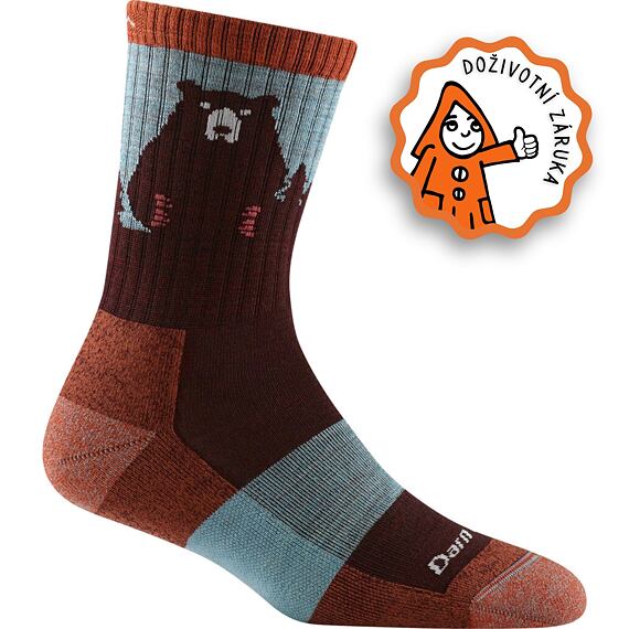 Funkční ponožky s merinem Darn Tough Bear Town Lightweight with Cushion - burgundy