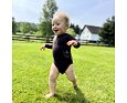 Dětské rostoucí merino body Tarua dlouhý rukáv - kakaové s myškou 2