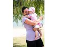 Dětský UV šátek s kšiltem Little Angel Outlast® tenký Kytky - růžová baby 3