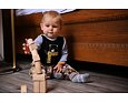 Dětské body Little Angel smyk DR pruh Outlast® - černá medvěd/pruh bíločerný 2