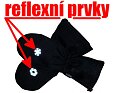 Zimní softshellové rukavice Fantom s reflexním potiskem - sněhové palčáky černé 5
