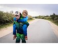 Dětská softshellová bunda Wamu s fleecem Mozaika - modrá