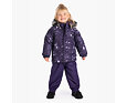 Dětská zimní bunda Huppa Vesa s kožíškem dark lilac pattern