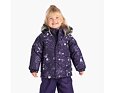 Dětská zimní bunda Huppa Vesa s kožíškem dark lilac pattern