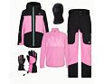Dětský zimní outfit pro snowboarďačky fuchsia pink