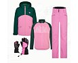 Dětský zimní outfit pro lyžařky fuchsia pink