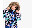 Dětská zimní bunda Huppa Alondra s kožíškem blue pattern 4