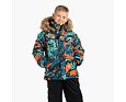 Dětská zimní bunda Huppa Marinel s kožíškem bright orange pattern 5