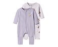 Dětský overal Name It Night suit deer - lilac marble / lavender gray 2pack