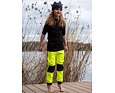 Dětské softshellové kalhoty Drexiss s fleecem neon yellow grey 3