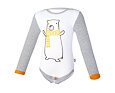 Dětské body Little Angel smyk DR pruh Outlast® - bílá medvěd/pruh bíločerný