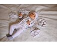 Dětská čepice Little Angel podšitá BIO Outlast® - bílá zvířátka/bílá 2