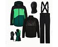 Dětský zimní outfit pro lyžaře deep green