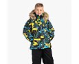 Dětská zimní bunda Huppa Marinel s kožíškem forest green pattern 4