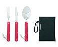 Příborový set Ferrino Clip Cutlery - červený