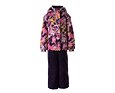 Dívčí zimní bunda Huppa Marvel 1 pink pattern / dark lilac