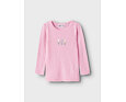 Dětské funkční tričko s merinem Name It Wang Small flowers dlouhý rukáv - coral blush 4