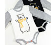 Dětské body Little Angel smyk DR pruh Outlast® - černá medvěd/pruh bíločerný 6