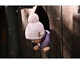 Dětská pletená čepice Little Angel s bambulí a knoflíky Outlast ® - sv. šedá 2