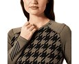 Dámské funkční tričko s merinem Helly Hansen Lifa Merino Midweight Gra Crew - sepia houndstooth aop 2
