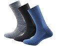 Funkční ponožky s merinem Devold daily medium středně silné indigo mix 3 páry