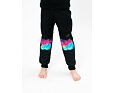 Dětské softshellové kalhoty Drexiss s fleecem black shapes colours pink