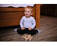 Dětské body smyk Little Angel DR Outlast® - pruh bílošedý melír 3