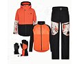 Dětský zimní outfit pro snowboarďáky burnt orange