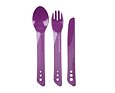Skládací příbor LifeVenture Ellipse Knife, Fork & Spoon fialove
