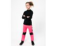 Dětské softshellové kalhoty Drexiss s fleecem neon pink grey 2