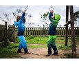 Dětská softshellová bunda Wamu s fleecem Mozaika - modrá