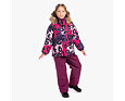 Dětská zimní bunda Huppa Alondra s kožíškem fuchsia pattern