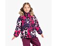 Dětská zimní bunda Huppa Alondra s kožíškem fuchsia pattern 4