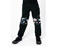 Dětské softshellové kalhoty Drexiss bez zateplení black moon flowers