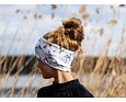 Funkční čelenka dvouvrstvá Drexiss s fleecem White Flowers - zateplená 3
