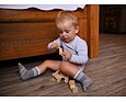 Dětské body smyk Little Angel DR Outlast® - pruh bílošedý melír 5
