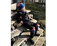 Dětské softshellové kalhoty Drexiss s fleecem black pink hills