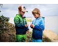 Dětská softshellová bunda Wamu s fleecem Mozaika - modrá