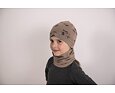 Dětská čepice Little Angel smyk natahovací Outlast® Mývalové - oříšková